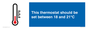This thermostat should be set between 18 and 21°C